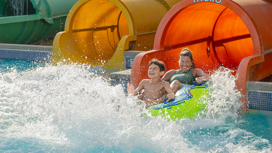 Mom and son at The Boardwalk