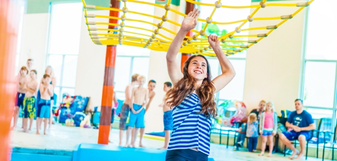 Reeses water walk at the lodge pool